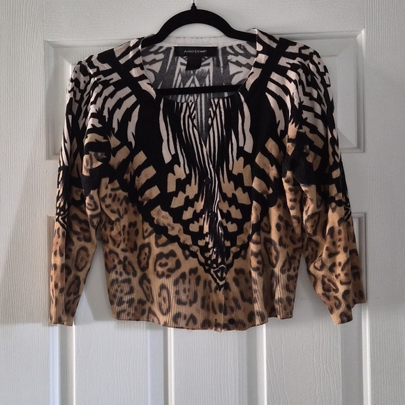 Ashley Stewart Sweaters - Ashley Stewart Animal Print Caridgan